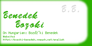 benedek bozoki business card